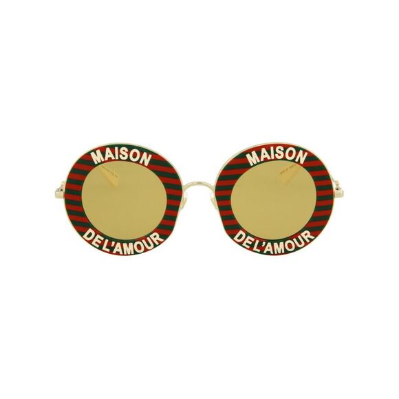 Gucci Accessories - Gucci Round-Frame Metal Sunglasses Red Womens